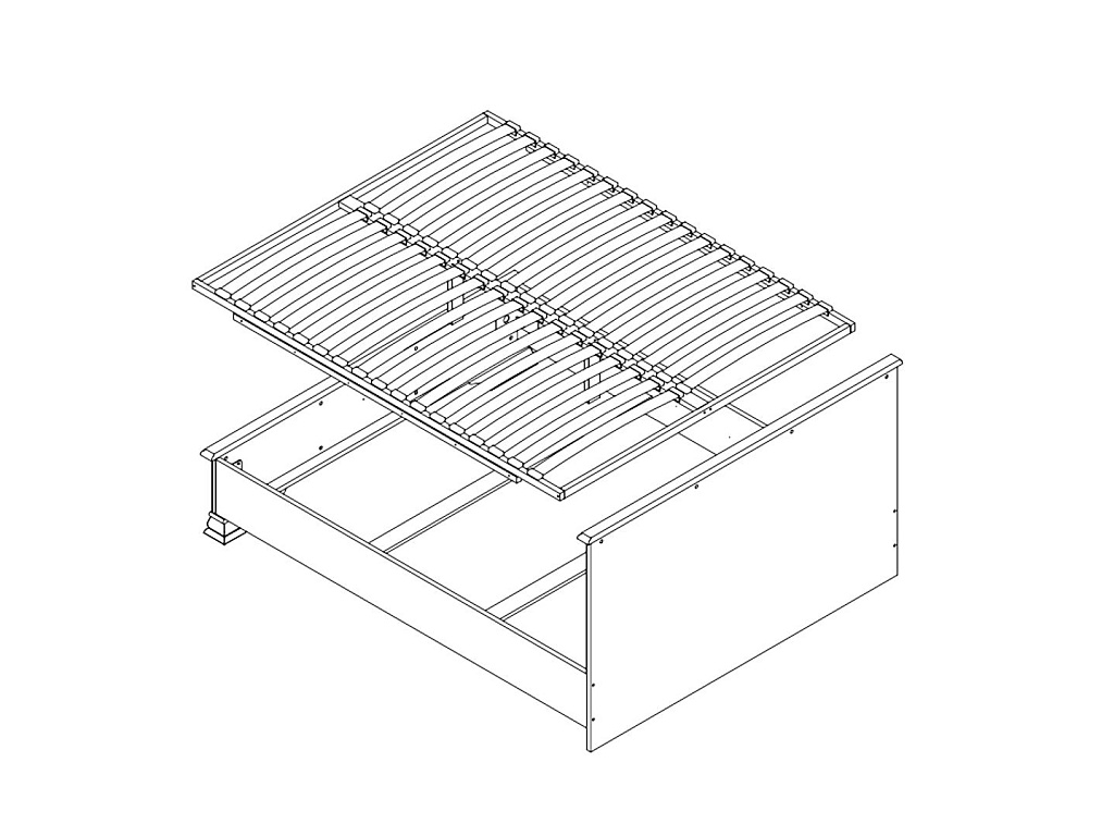 Кровать с мягким элементом c гибким основанием  Classic LOZ180х200